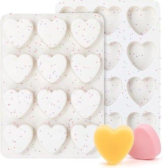 OEM Piccoli Stampi In Silicone A Forma Di Cuore Da 5 Cm Per Cioccolato, Caramelle, Torte E Sapone (set Da 2, Colore Crema)