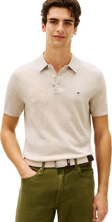 Tommy Hilfiger Beige poloshirt Tommy Hilfiger knit stof