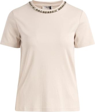 Max Mara Smmbingo T-shirt - Dames - T-shirts - Beige - S - Katoen - Tops