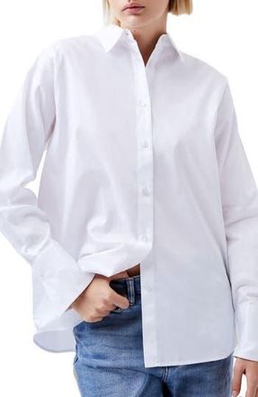 French Connection Alexis Cotton Poplin Button-Up Shirt in Linen White at Nordstrom Rack, Size X-Small