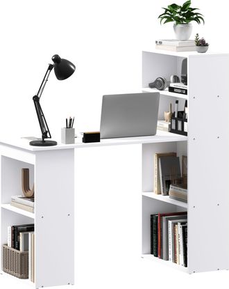 HOMCOM Scrivania Computer Con Libreria Salvaspazio Tavolo Da Pranzo Porta Pc - Homcom