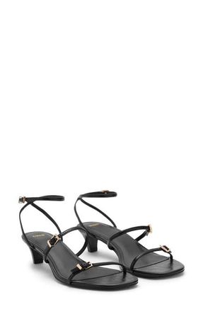 Mango Strappy Kitten Heel Sandal in Black at Nordstrom, Size 6.5Us