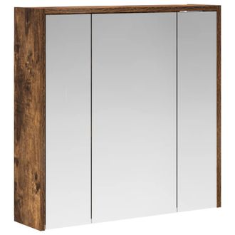 vidaXL Armario Con Espejo De Ba&ntilde;o Roble Ahumado 63,5 X 16 X 62,5 Cm Vidaxl