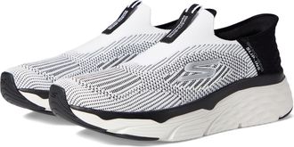 Skechers Mens Max Cushioning Slip-ins-Athletic Slip-on Running Walking Shoes with Memory Foam Sneaker, White Black, 8.5 UK