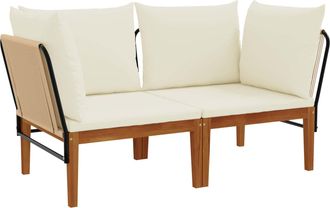 vidaXL 2 Uds. Madera De Acacia S&oacute;lida Y Cuerda Natural Vidaxl