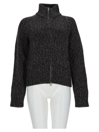 Our Legacy Chunky Knit High Collar Wool Zip Cardigan