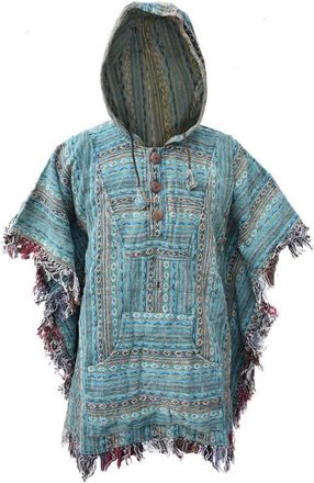 Gheri Hippie Gypsy Cotton Hooded Cloak Fringes Poncho G