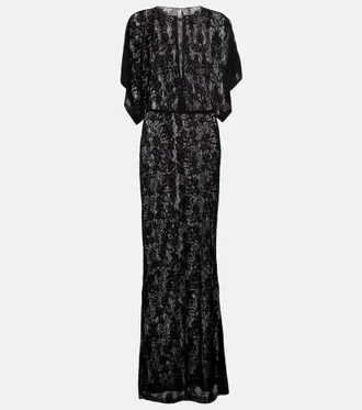Norma Kamali Obie floral lace gown