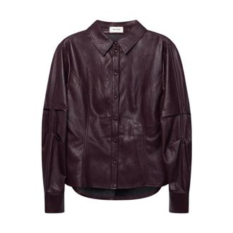 Aaiko Isabel PU 689 - Dames - Blouses & Shirts - Rood - Maat: L Leer