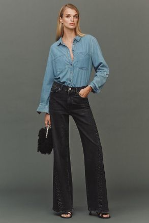 7 For All Mankind Twisted Lotta High-Rise Wide-Leg Jeans