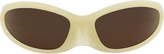 Balenciaga 80mm Wrap Sunglasses in Yellow Yellow Brown at Nordstrom Rack