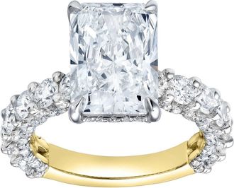LuvMyJewelry Maelis 14K Gold Radiant Lab Grown Diamond Hidden Halo Engagement Ring - 7.45 Cts in 14K Yellow Gold at Nordstrom, Size 8