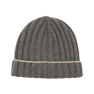 Brunello Cucinelli Beanie muts - unisex - Accessoires - Grijs - Maat: XL Kasjmier