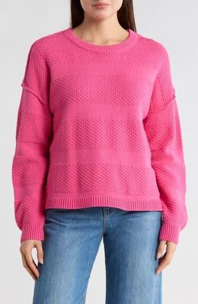 Wishlist Texture Stripe Pullover Sweater in Punch at Nordstrom Rack, Size Medium