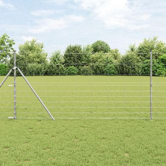 Berkfield Home Field Fence 1.2x50 m Galvanised Steel in Silver