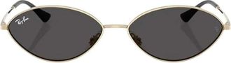 Ray-Ban Kai Oval Zonnebril - Dames - Zonnebrillen - Geel - ONE Size - Accessoires