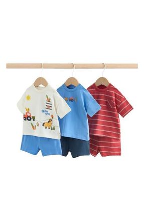 Next Cotton T-Shirts & Shorts Assorted 6-Pack in Blue at Nordstrom, Size 9-12M