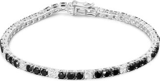 House of Brilliance Silver 6.0 Cttw Black and White Diamond Tennis Bracelet at Nordstrom