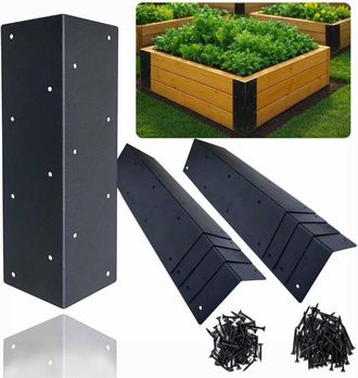 Elle Soportes De Esquina En Forma De L Para Jardineras Elevadas, 28 X 7,5 X 7,5 Cm, Fabricados En Metal Grueso Resistente A La Corrosi&oacute;n, Para Macetas De M