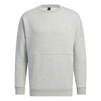 adidas Solid Color Minimalistic Alphabet Printing Round Neck Sports Unisex Gray HM2685