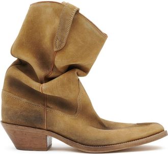 Maison Margiela Tabi 55mm slouchy Western boots - women - Calf Leather/Calf Leather/Calf Leather - 39 - Brown