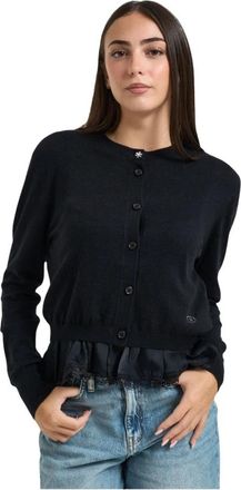 Liu Jo Maglia Aperta M/L - Dames - Vesten - Zwart - L - Wol - Truien & Vesten