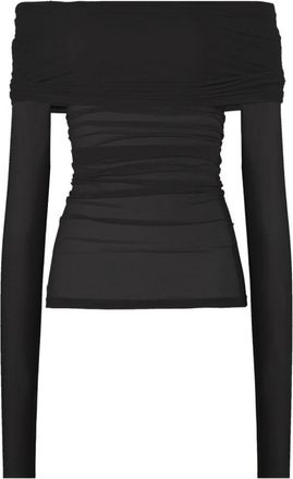 Wolford Sheer Drape Top Lange Mouwen - Dames - Longsleeves - Zwart - L - Wol - Tops