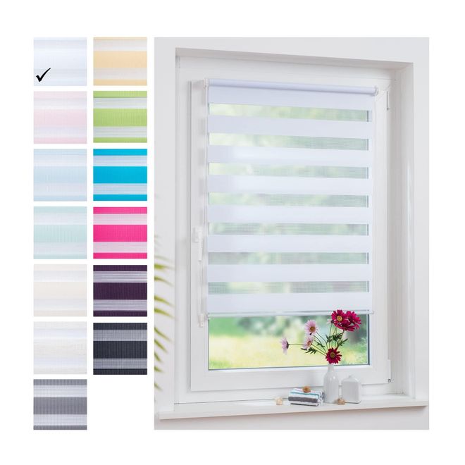 Liedeco Duo Rollo Klemmfix - 60 x 160 cm/transparent lichtdurchlässig Blickdicht/stufenlos verstellbar/leichte Innen-Montage ohne Bohren mit Klemmträger ab 38,93 €