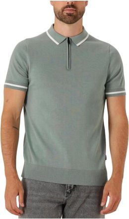 Saint Steve Saint Steve, Tops, Heren, Grijs, M, Katoen, Groene Polo voor Stijlvolle Mannen