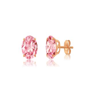 MAX + STONE 14k Yellow or White Gold 9mm Round Large Gemstone Stud Earrings