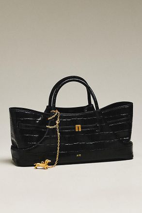Maeve Dachshund Metal Charm Tote Bag