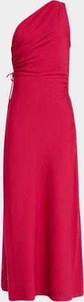 Faithfull The Brand Laureles One-Shoulder Ruched Dress