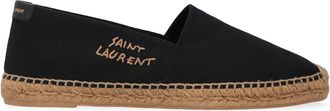 Saint Laurent Mens Black Canvas Espadrilles Linen; Cotton; Polyurethane Flat Shoes