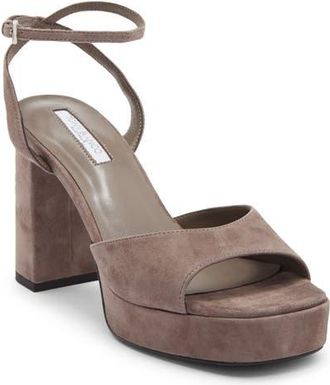 Tony Bianco Freya Ankle Strap Slide Sandals in Ashen Suede at Nordstrom, Size 7.5