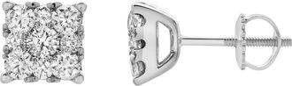 LuvMyJewelry Lab Grown Diamond Square Cluster Stud Earrings in 14K White Gold at Nordstrom Rack