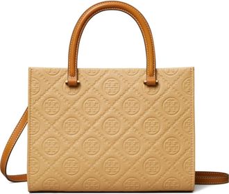 Tory Burch Borsa tote T Monogram - Marrone