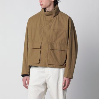 Christophe Lemaire Parka corta con cappuccio in cotone kaki