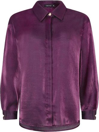 Ydence Ydence, Dames, Blouses & Shirts, Paars, Maat: L Zijde
