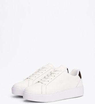 Tommy Hilfiger Womens Monogram Platform Court Sneaker - White - US 8.5 / EU 39