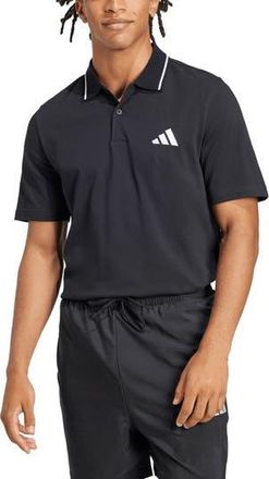 adidas Cotton Piqu&eacute; Knit Polo in Black/White at Nordstrom Rack, Size X-Small