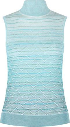 M Missoni Ombre Zig Zag High-Neck Top