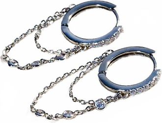Native Gem Womens Tresor Huggies Earring In Silver