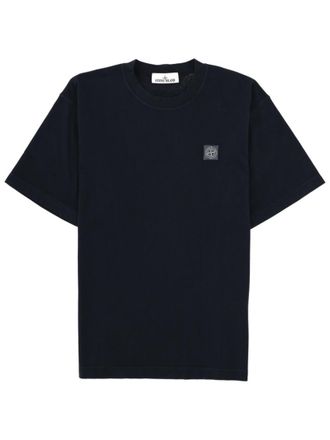 Stone Island Blue Logo Crew Neck T-Shirt