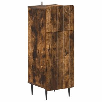 vidaXL Armario De Almacenamiento Para Ba&ntilde;o Zwolle Roble Ahumado Vidaxl