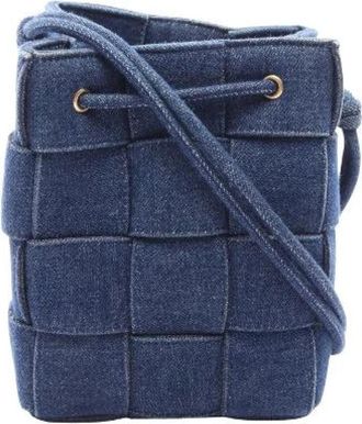 Bottega Veneta Pre-owned Cassette Denim Shoulder Bag - Dames - Vintage Tas - Blauw - ONE Size - Denim - Vintage