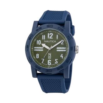 Nautica Keramisch analoog horloge - Heren - Accessoires - Blauw - Maat: ONE Size