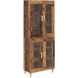 vidaXL Aparador Alto Madera Envejecida 69,5 X 34 X 180 Cm Vidaxl