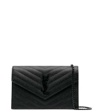 Saint Laurent Black Cassandre Envelope Mini Crossbody