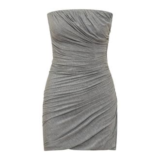 The Attico Party Dresses, female, Gray, Size: M Draped Strapless Jersey Minidress
