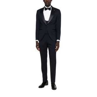 Manuel Ritz Single Breasted Suits, male, Blue, Size: 2XL Smoking Monopetto Suit
